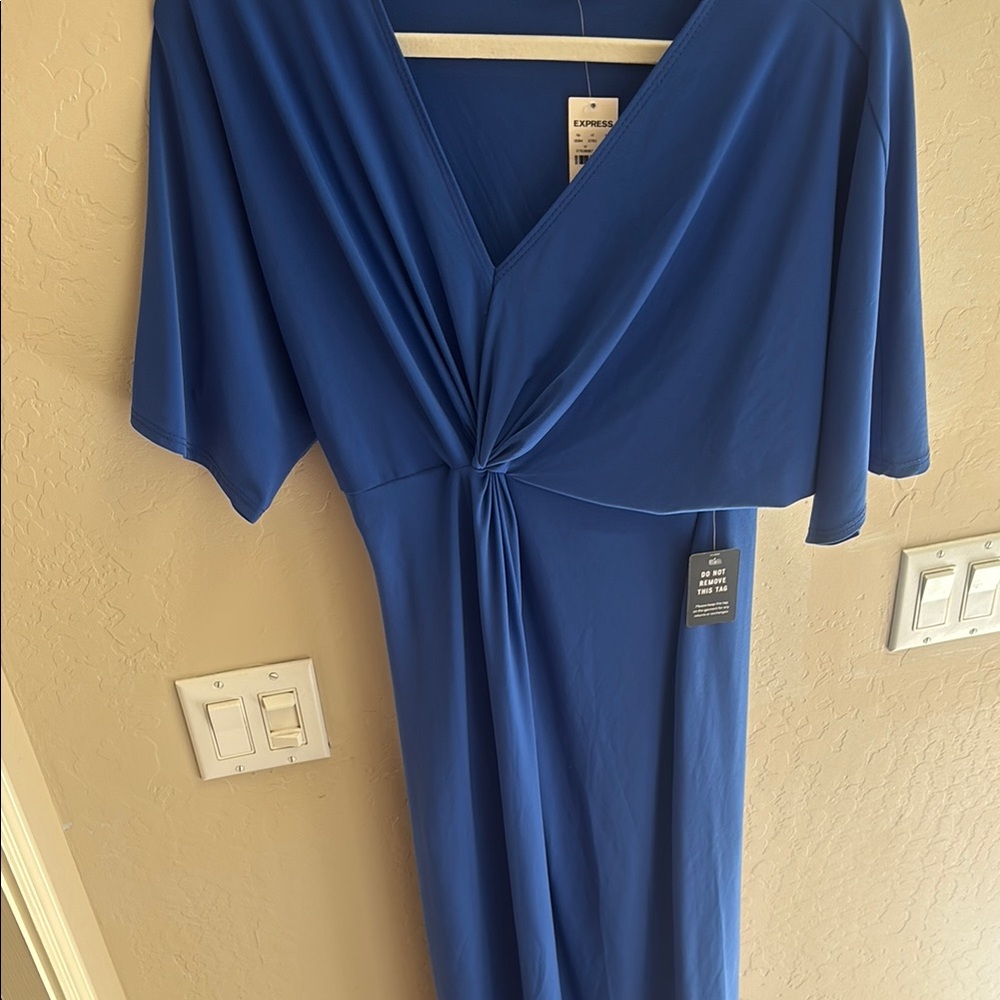 Express Royal Blue V-Neck Dress